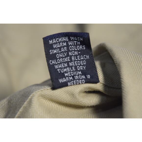 LSU Beige Roundtree & Yorke Dress Shirt Button-up Career Casual Long Sleeve Nice - Picture 9 of 10